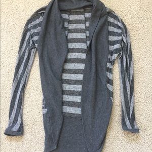 Silence + Noise Striped grey cardigan.